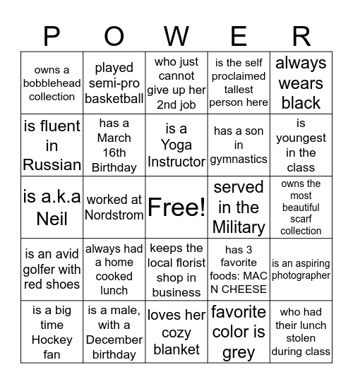 Find Someone on your TEAM...who... Bingo Card