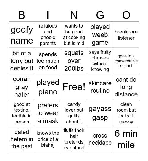 matt n alex's btm bingo #2 Bingo Card