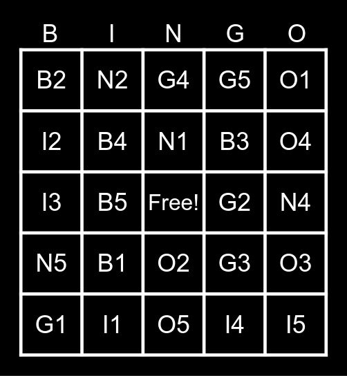 Integrity Bingo Card