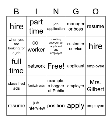 Job search Bingo Card