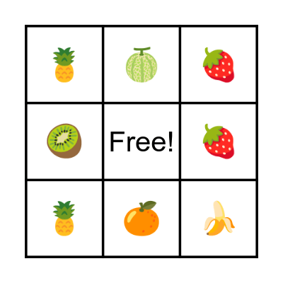 FRUITS BINGO Card