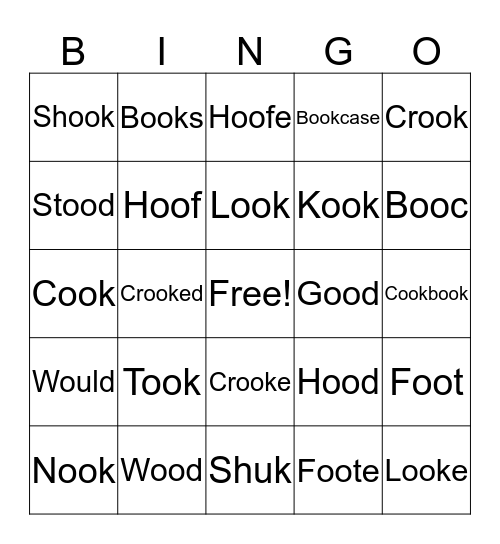 The Double O's Bingo Card