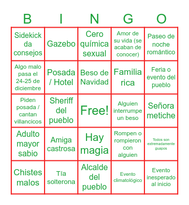 Christmas Romantic Movie Cliches 3.0 Bingo Card