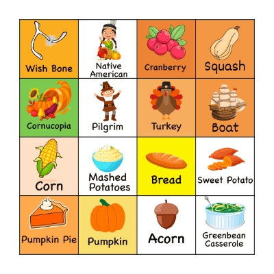 Thanksgiving Bingo Card