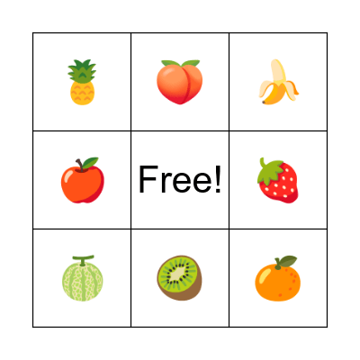 FRUITS BINGO Card