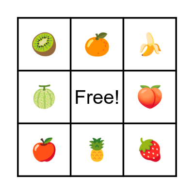 FRUITS BINGO Card