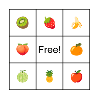 FRUITS BINGO Card