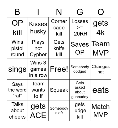 Acre’s birthday Bingo Card