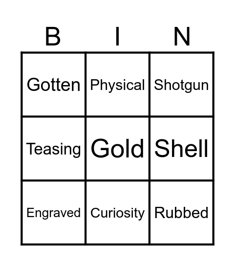 Holes Bingo Card