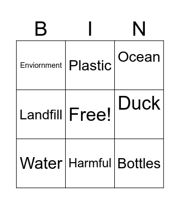 Environmental protection! Bingo Card