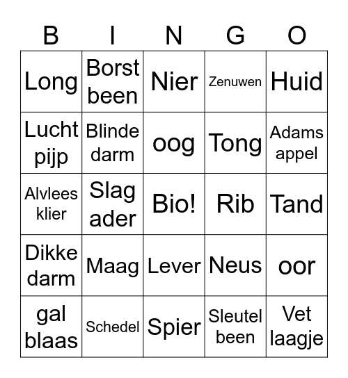 Bio - Bingo! Bingo Card