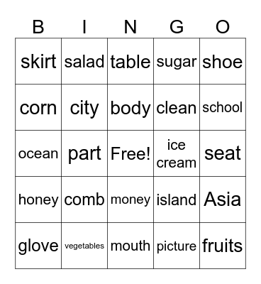 A1 Review Bingo Card