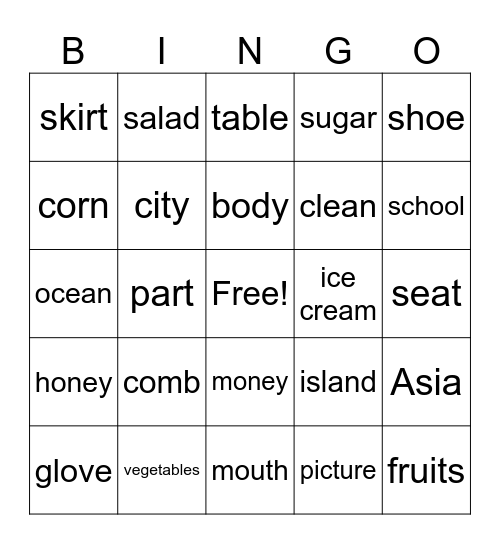 A1 Review Bingo Card