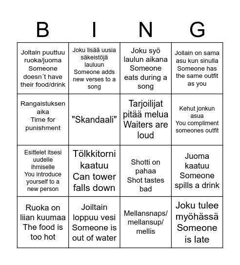 SATEENKAARISITSIBINGO Card