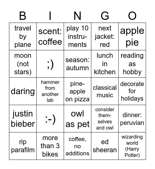 BINGO! Find someone who clicked... Bingo Card