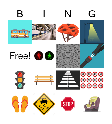 Road Safety Bingo Card