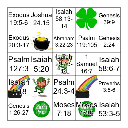 OT Scripture Mastery 1 - 20 Bingo Card