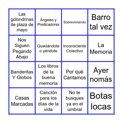 CANCIONES x LA DEMOCRACIA Bingo Card