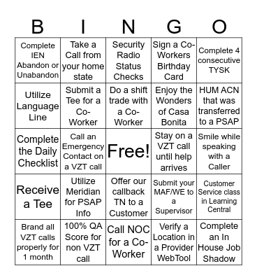 Be the Partner of Choice Game 1 Bingo Card