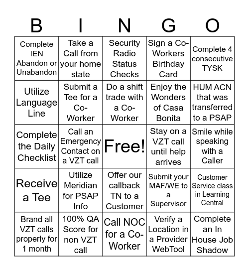 Be the Partner of Choice Game 1 Bingo Card