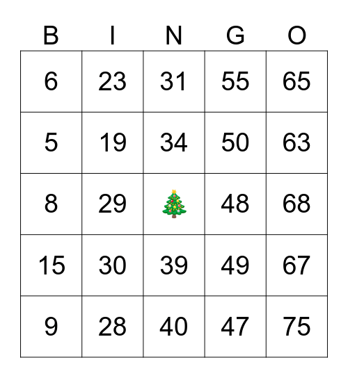 🎅Happy Holidays☃️ Bingo Card