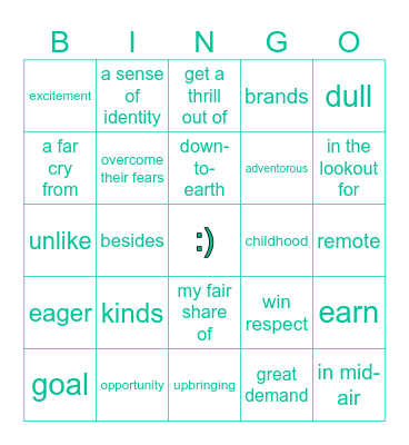 VOCAB-BINGO! Bingo Card