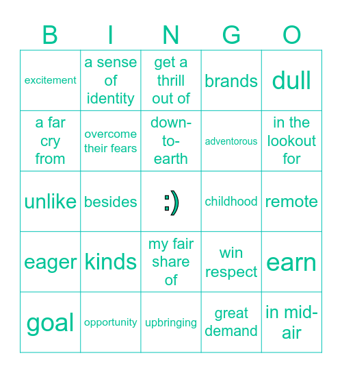 VOCAB-BINGO! Bingo Card