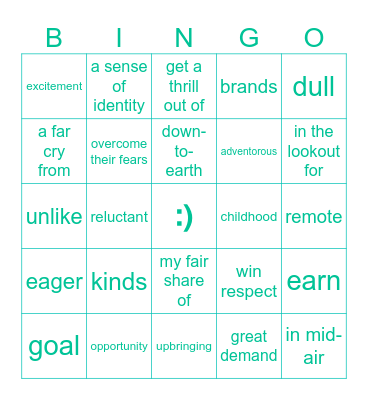 VOCAB-BINGO! Bingo Card