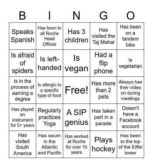 PDG Networking Bingo Card