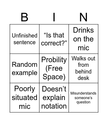 Blackout Deblingo Bingo Card
