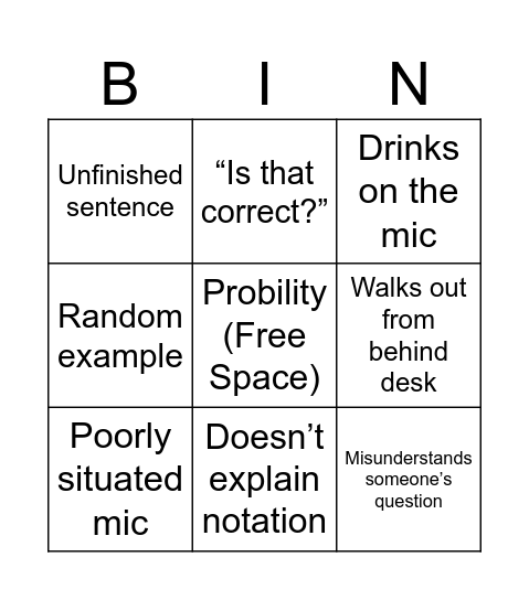 Blackout Deblingo Bingo Card