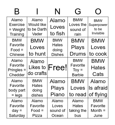 Allstate Bingo Card