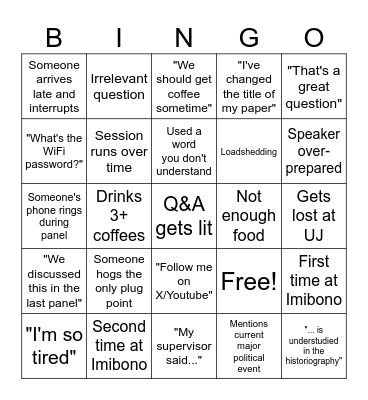 Imibono 2023! Bingo Card