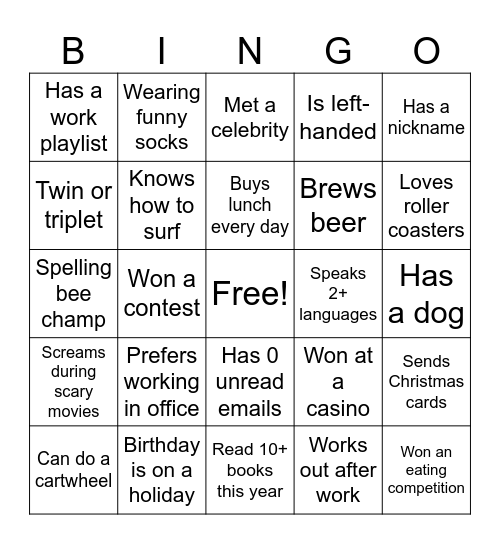 CFW Team Bingo! Bingo Card