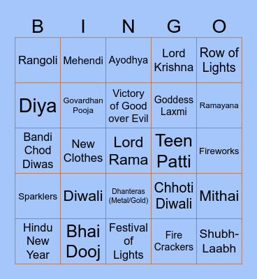 CIC Diwali BINGO 2023 Bingo Card