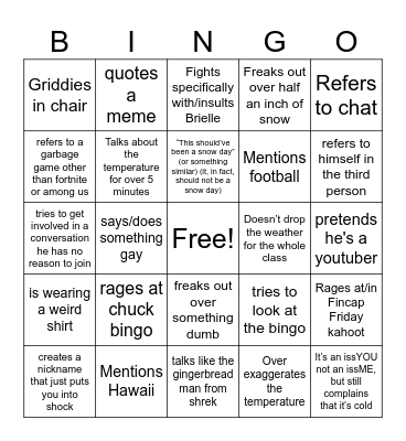 Chuck in Winter (mrk 2) Bingo Card