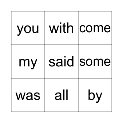 Phonics Bingo Card