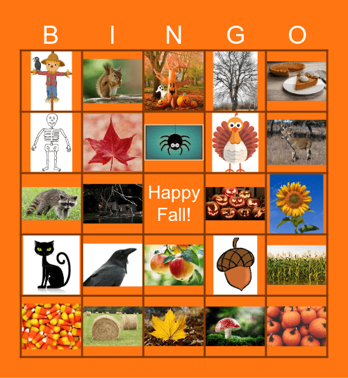 Fall Hunt Bingo Card