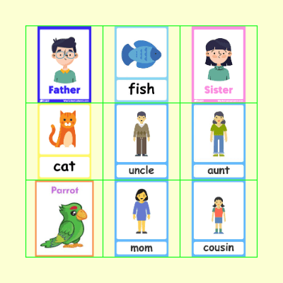 FAMILY MEMBERS Bingo Card