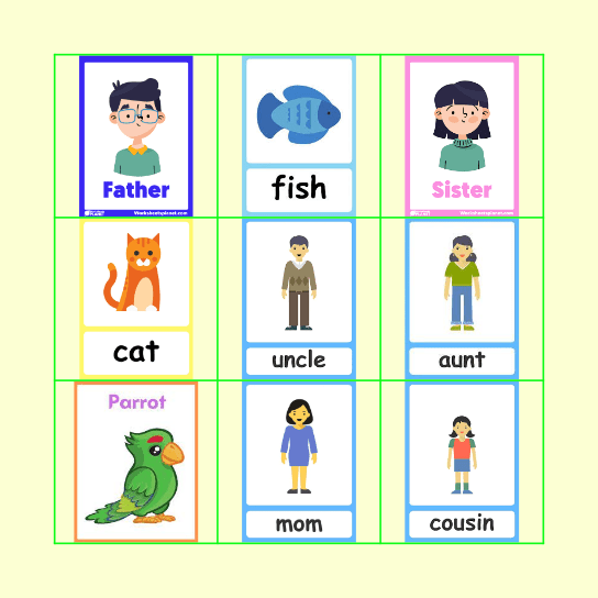 FAMILY MEMBERS Bingo Card