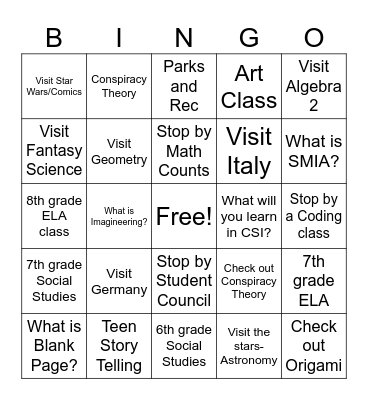 MAGNET SHOWCASE BINGO Card