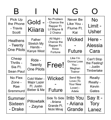 Summer '16 Bingo Card