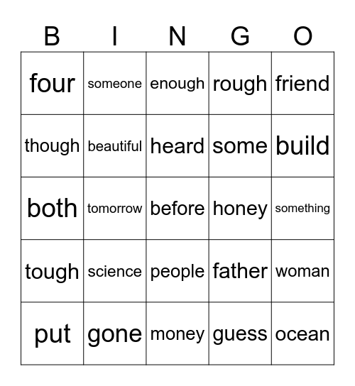 90 Bingo Card