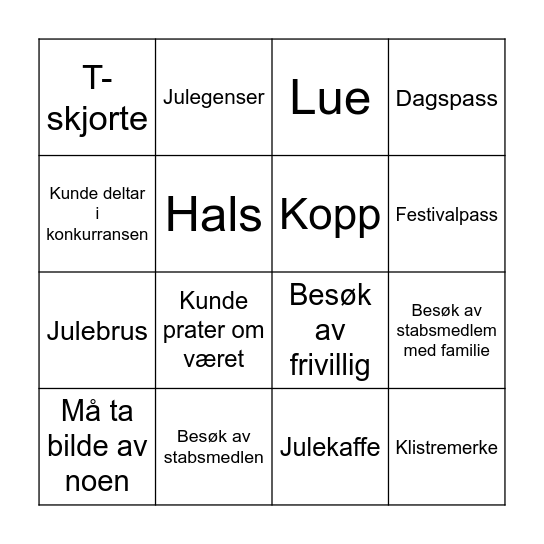 Tons of Vinterland Bingo Card