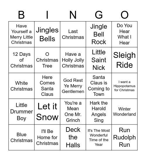 Christmas Bingo Card