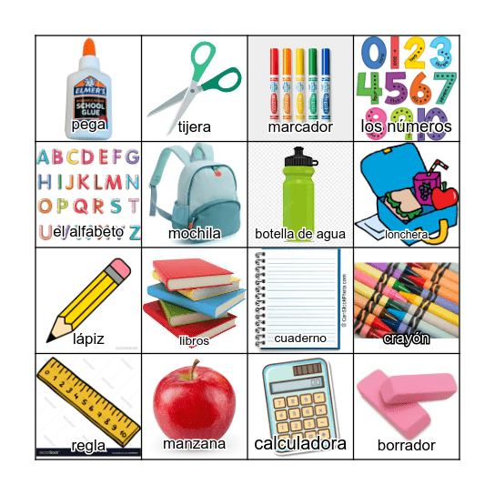 Lotéria: La Escuela Bingo Card