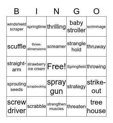 R-Blends # 2----BINGO Card