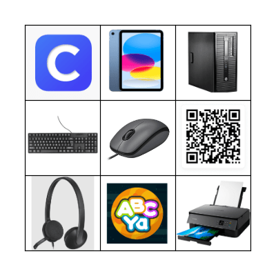 Parts of a Computer Bingo Card