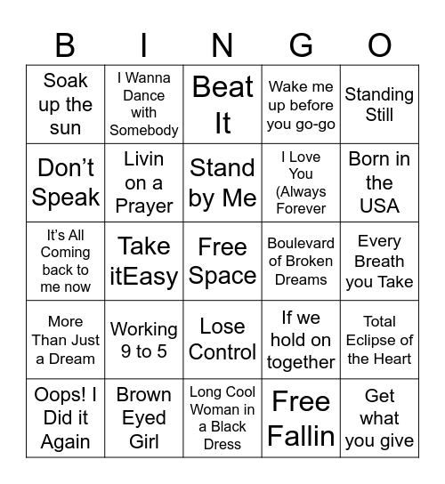 BeWell Moment Bingo Card