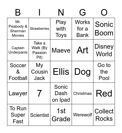 Get to Know James Bingo Card